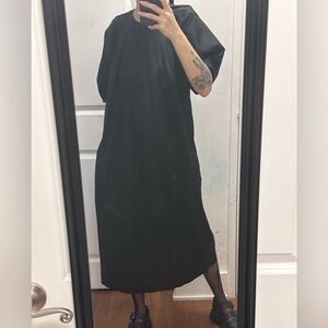 COS Midi Black Dress with Puff Sleeves size 12 M